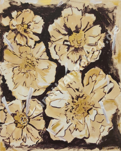 Abstrakte Blumenmuster  - Öl auf Leinwand (30 x 40 cm)
