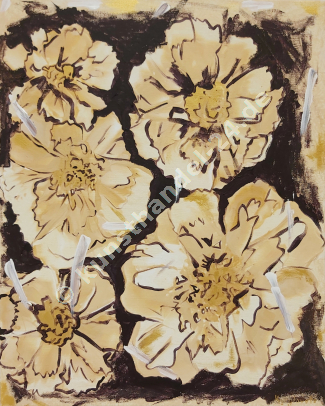Abstrakte Blumenmuster  - Öl auf Leinwand (30 x 40 cm)